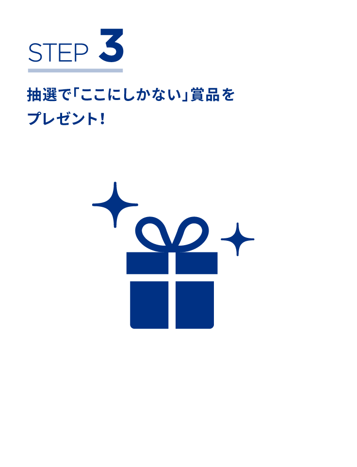 STEP3抽選で「ここにしかない」賞品をプレゼント!